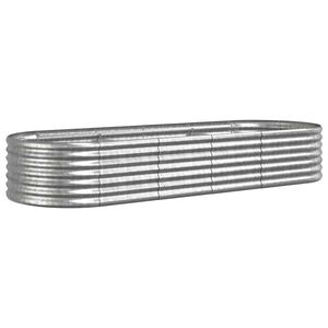 vidaXL Lit sur&eacute;lev&eacute; de jardin Acier galvanis&eacute; Argent&eacute;