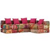 vidaXL Pouf modulaire &agrave; 4 places Patchwork Tissu