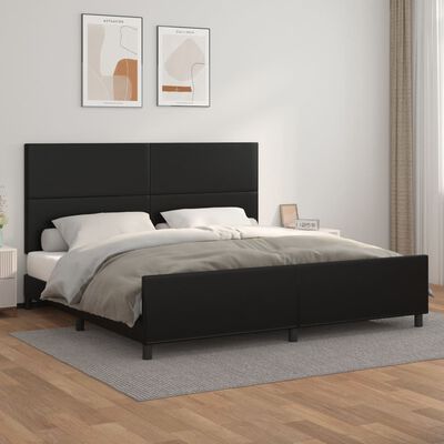 vidaXL Cadre de lit avec tête de lit Noir 200x200 cm Similicuir