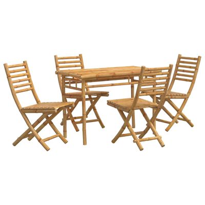 vidaXL Ensemble à manger de jardin 5 pcs bambou