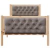 vidaXL Cadre de lit avec t&ecirc;te de lit Taupe 90 x 190 cm Pin massif