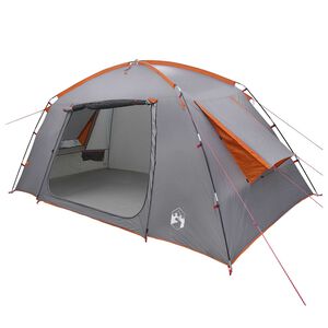vidaXL Tente Cabane Gris et orange 400 x 210 x 180 cm Polyester