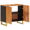 vidaXL Meuble de lavabo de bain marron et noir bois massif de manguier