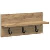 vidaXL Porte-manteau mural Ch&ecirc;ne artisanal 40 x 10,5 x 18 cm