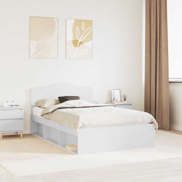 vidaXL Cadre de lit Blanc 120 x 190 cm Bois de pin massif