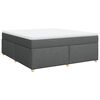 vidaXL Sommier &agrave; lattes de lit avec matelas Gris fonc&eacute; 180x200cm Tissu