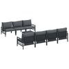 vidaXL Ensemble de canap&eacute; de jardin 8 pc Noir Acier