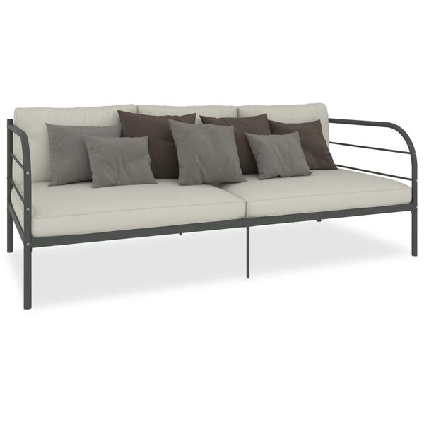 vidaXL Cadre de lit de repos sans matelas gris m&eacute;tal 90x200 cm