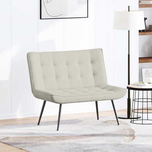vidaXL Banc cr&egrave;me 110x74x84 cm velours