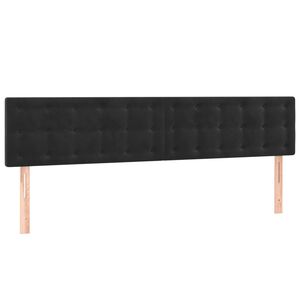 vidaXL T&ecirc;tes de lit Noir 200 x 5 x 78/88 cm Velours