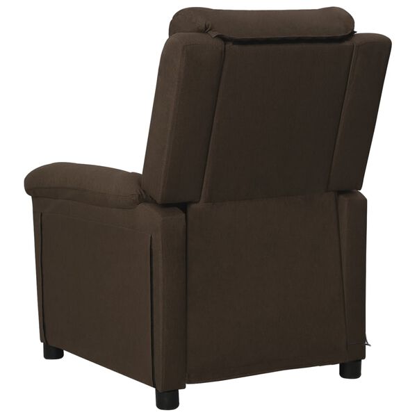 vidaXL Fauteuil de massage Marron foncé Tissu