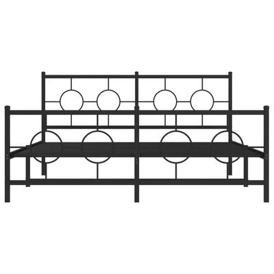 vidaXL Cadre de lit métal sans matelas avec pied de lit noir 150x200cm