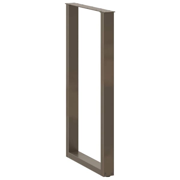 vidaXL Pieds de table de bar en forme de U, 2 pi&egrave;ces, acier naturel, 60 x (110-111) cm