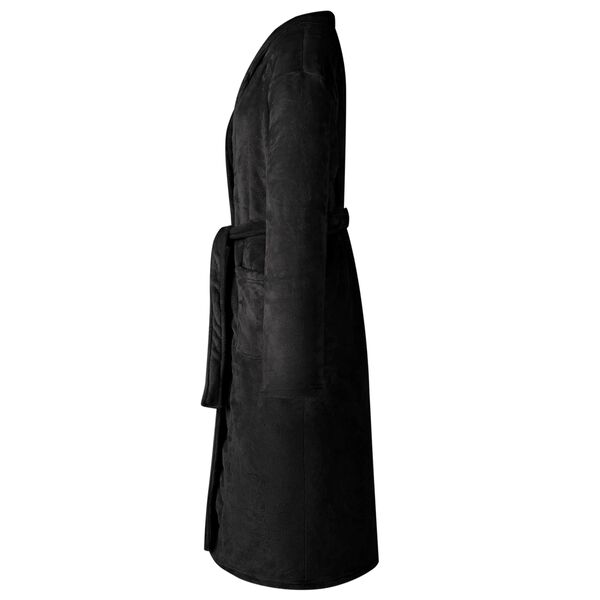 vidaXL Robe de bain sans capuche Noir m Flanelle
