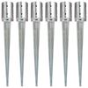 vidaXL Piquets au sol 6 pcs Argent&eacute; 10x76 cm Acier galvanis&eacute;