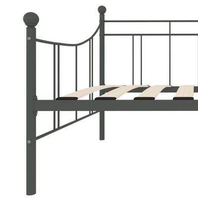 vidaXL Cadre de lit de repos Gris Métal 90 x 200 cm