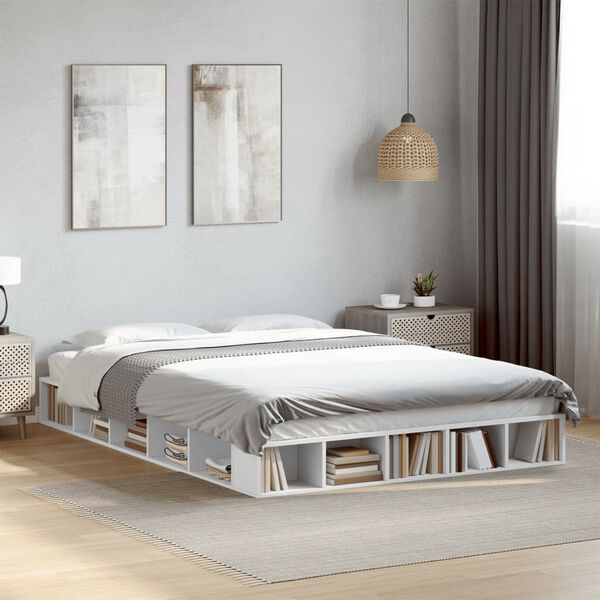 vidaXL Cadre de lit sans matelas blanc 150x200 cm