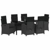 vidaXL Ensemble de salle &agrave; manger pour jardin 7 pcs Noir polyrotin