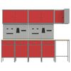 vidaXL Ensemble de placards de travail 12 pcs Rouge et Gris