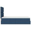 vidaXL Cadre de lit ottoman avec matelas bleu 90x190 cm tissu