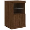 vidaXL Armoire lat&eacute;rale avec lumi&egrave;res LED ch&ecirc;ne marron bois ing&eacute;nierie