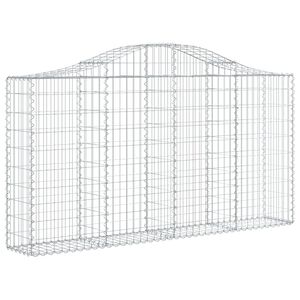 vidaXL Panier de gabions arqu&eacute; 200x30x100/120 cm Fer galvanis&eacute;