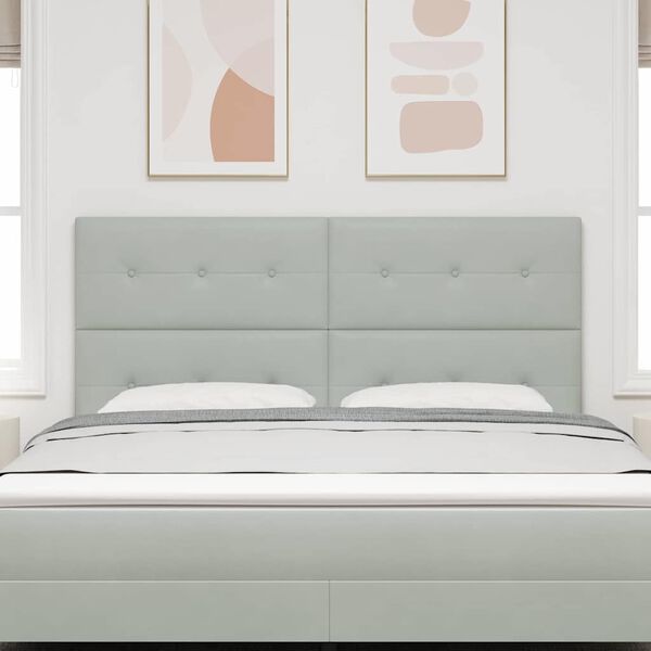 vidaXL T&ecirc;te de lit LED avec t&ecirc;te de lit Gris clair 180 cm Polyester