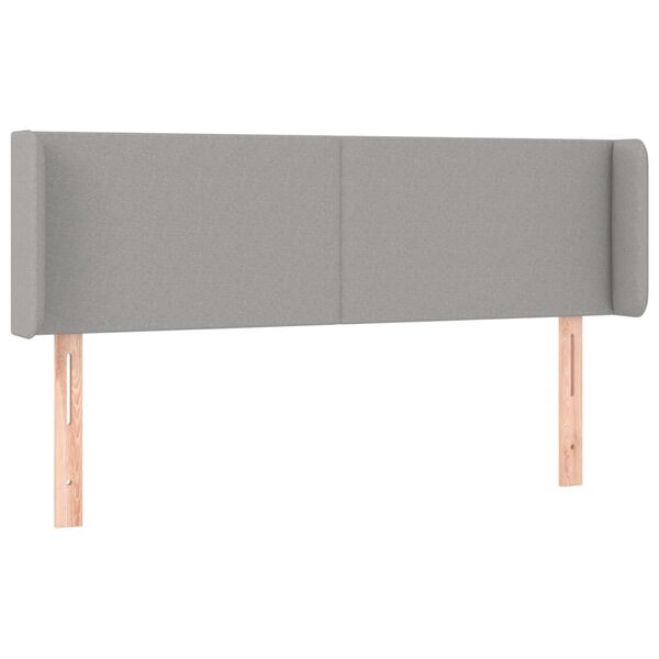 vidaXL T&ecirc;te de lit avec oreilles Gris clair 147x16x78/88 cm Tissu