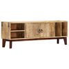 vidaXL Meuble TV 130x30x46 cm Bois massif de manguier brut