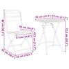 vidaXL Ensemble bistrot 3 pcs Blanc Acier