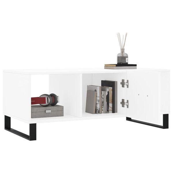 vidaXL Table basse blanc 102x50x40 cm bois d'ingénierie