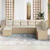 vidaXL Ensemble de canap&eacute; de jardin 8 pcs Beige polyrotin