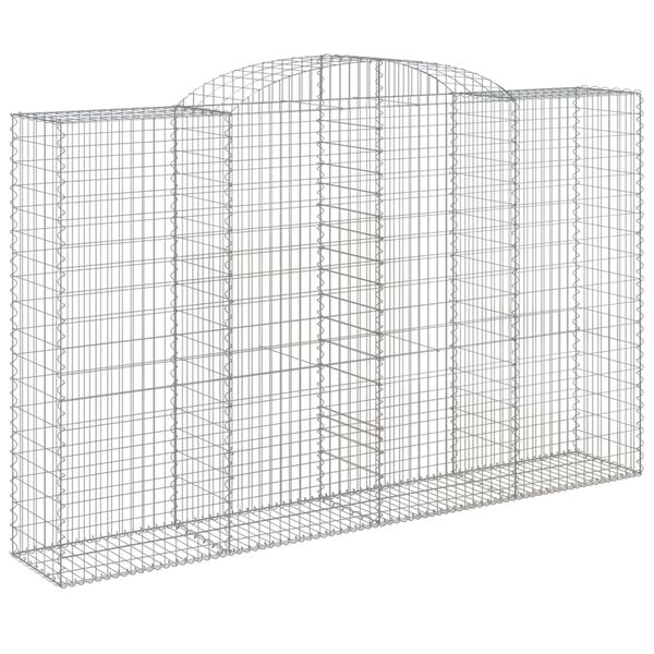 vidaXL Paniers &agrave; gabions arqu&eacute;s 3 pcs 300x50x180/200 cm fer galvanis&eacute;
