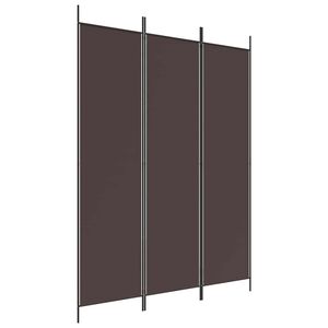 vidaXL Cloison de s&eacute;paration 3 panneaux Marron 150x200 cm Tissu