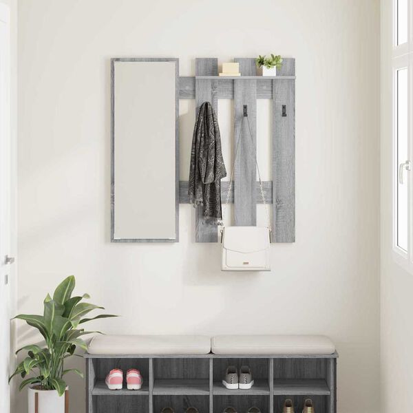 vidaXL Porte-manteau mural Montage mural Gris Sonoma 100 x 10 x 100 cm