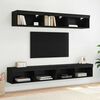 vidaXL Meuble TV mural Panama Ch&ecirc;ne noir 100 x 30 x 30 cm
