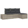 vidaXL Ensemble de canap&eacute; de jardin 4 pc Gris clair polyrotin