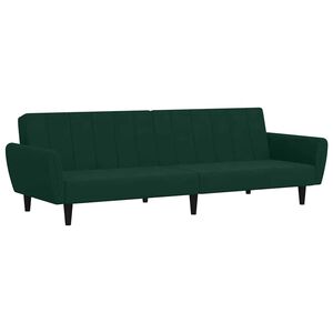 vidaXL Canap&eacute;-lit &agrave; 2 places vert fonc&eacute; velours