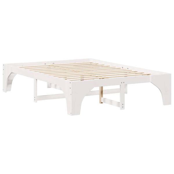 vidaXL Cadre de lit Blanc 140 x 200 cm Pin massif