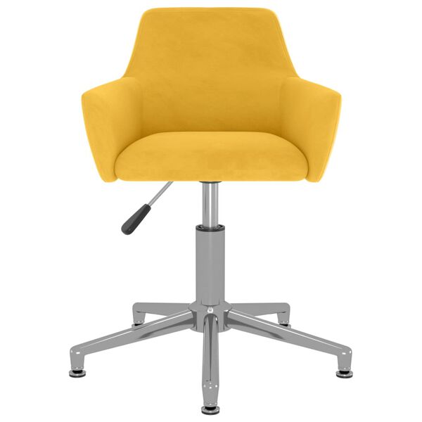 vidaXL Chaises &agrave; manger pivotantes lot de 4 Jaune Velours