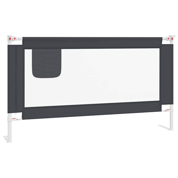 vidaXL Barri&egrave;re de s&eacute;curit&eacute; de lit d'enfant Gris fonc&eacute; 150x25 cm Tissu