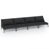 vidaXL Salon de jardin 4 pcs avec coussins R&eacute;sine tress&eacute;e Gris fonc&eacute;