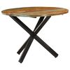 vidaXL Table &agrave; d&icirc;ner ronde 100x100x75 cm Bois de r&eacute;cup&eacute;ration massif