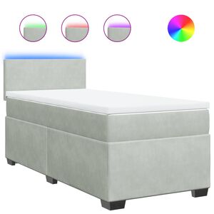 vidaXL Sommier &agrave; lattes de lit et matelas Gris clair 100x200cm Velours