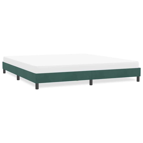 vidaXL Cadre de lit sans matelas vert fonc&eacute; 180x220 cm velours