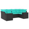 vidaXL Salon de jardin 6 pcs avec coussins noir r&eacute;sine tress&eacute;e