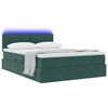 vidaXL Lit avec rangement et LED Vert fonc&eacute; 140 x 200 cm Velours