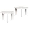 vidaXL Table basse 2 pcs Blanc Bois de pin massif