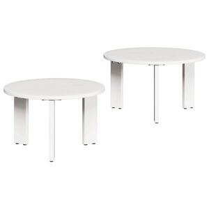 vidaXL Table basse 2 pcs Blanc Bois de pin massif