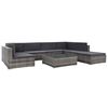 vidaXL Salon de jardin 8 pcs avec coussins r&eacute;sine tress&eacute;e gris